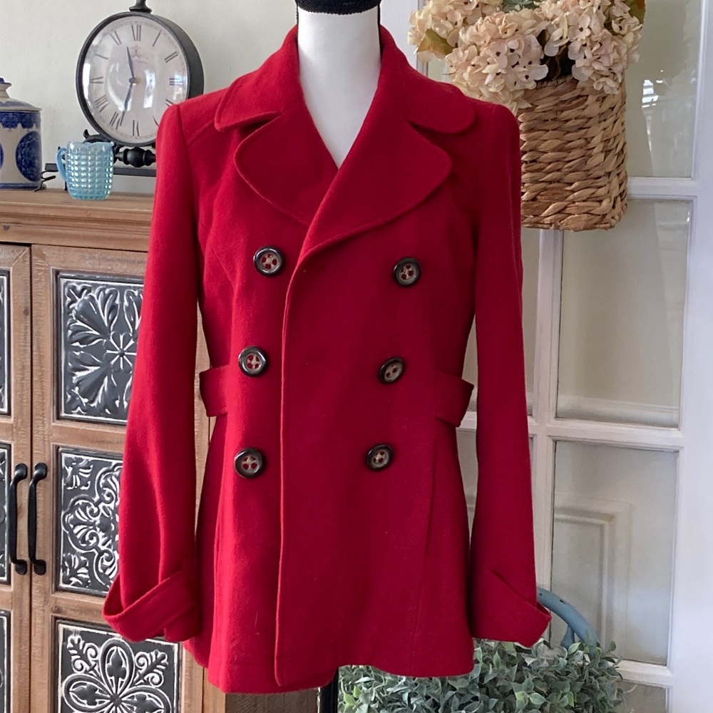 Fossil Women's Vibrant Red Peacoat